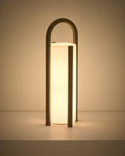 Load image into Gallery viewer, Leros large portable table lamp in taupe polyethylene and steel - image 6