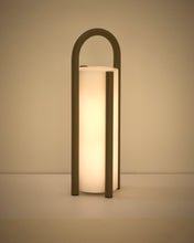 Load image into Gallery viewer, Leros large portable table lamp in taupe polyethylene and steel - image 7