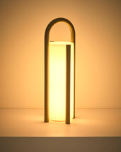 Load image into Gallery viewer, Leros large portable table lamp in taupe polyethylene and steel - image 8