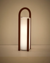 Load image into Gallery viewer, Leros large portable table lamp in terracotta polyethylene and steel - image 3