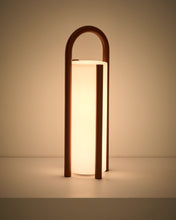 Load image into Gallery viewer, Leros large portable table lamp in terracotta polyethylene and steel - image 5
