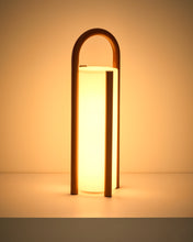 Load image into Gallery viewer, Leros large portable table lamp in terracotta polyethylene and steel - image 7