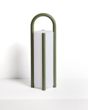 Load image into Gallery viewer, Leros large portable table lamp in green polyethylene and steel