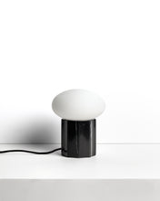 Load image into Gallery viewer, Idela table lamp in smoked glass and black marble Ø15 cm UK adapter