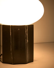 Load image into Gallery viewer, Idela table lamp in smoked glass and black marble Ø15 cm UK adapter - image 5