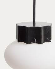 Load image into Gallery viewer, Idela ceiling lamp in smoked glass and black marble Ø15cm - image 4