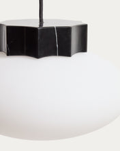 Load image into Gallery viewer, Idela ceiling lamp in smoked glass and black marble Ø26cm - image 4