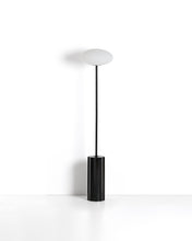 Load image into Gallery viewer, Idela floor lamp in smoked glass and black marble UK adapter
