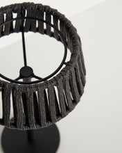 Load image into Gallery viewer, Aldet outdoor solar table lamp in black flat rope cord with metal stand - image 7