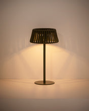 Load image into Gallery viewer, Aldet outdoor solar table lamp in green flat rope cord with metal stand - image 2