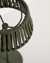 Load image into Gallery viewer, Aldet outdoor solar table lamp in green flat rope cord with metal stand - image 8