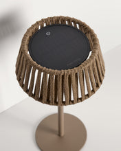 Load image into Gallery viewer, Aldet outdoor solar table lamp in beige flat rope cord with metal stand - image 7