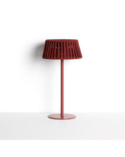 Load image into Gallery viewer, Aldet outdoor solar table lamp in terracotta flat rope cord with metal stand