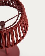 Load image into Gallery viewer, Aldet outdoor solar table lamp in terracotta flat rope cord with metal stand - image 7