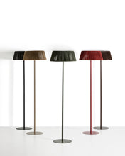 Load image into Gallery viewer, Aldet outdoor solar floor lamp in black flat rope cord with metal base Ø46cm - image 3