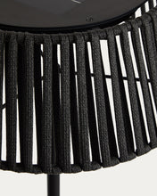 Load image into Gallery viewer, Aldet outdoor solar floor lamp in black flat rope cord with metal base Ø46cm - image 7