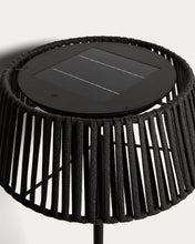Load image into Gallery viewer, Aldet outdoor solar floor lamp in black flat rope cord with metal base Ø46cm - image 8