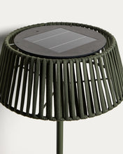 Load image into Gallery viewer, Aldet outdoor solar floor lamp in green flat rope cord with metal base Ø46cm - image 9