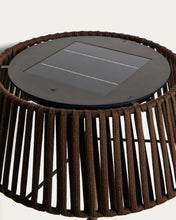 Load image into Gallery viewer, Aldet outdoor solar floor lamp in brown flat rope cord with metal base Ø46cm - image 9