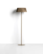 Load image into Gallery viewer, Aldet outdoor solar floor lamp in beige flat rope cord with metal base Ø46cm