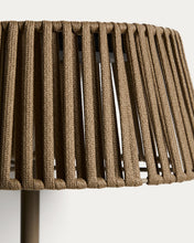 Load image into Gallery viewer, Aldet outdoor solar floor lamp in beige flat rope cord with metal base Ø46cm - image 7