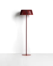 Load image into Gallery viewer, Aldet outdoor solar floor lamp in terracotta flat rope cord with metal stand Ø46cm