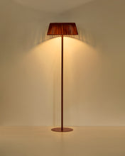 Load image into Gallery viewer, Aldet outdoor solar floor lamp in terracotta flat rope cord with metal stand Ø46cm - image 2