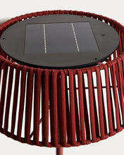 Load image into Gallery viewer, Aldet outdoor solar floor lamp in terracotta flat rope cord with metal stand Ø46cm - image 8