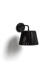 Load image into Gallery viewer, Aldet black outdoor wall light in flat rope cord and metal
