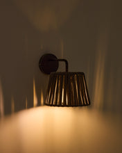 Load image into Gallery viewer, Aldet black outdoor wall light in flat rope cord and metal - image 2