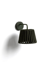 Load image into Gallery viewer, Aldet green outdoor wall light in flat rope cord and metal