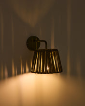 Load image into Gallery viewer, Aldet green outdoor wall light in flat rope cord and metal - image 2