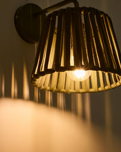 Load image into Gallery viewer, Aldet green outdoor wall light in flat rope cord and metal - image 3