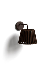 Load image into Gallery viewer, Aldet brown outdoor wall light in flat rope cord and metal