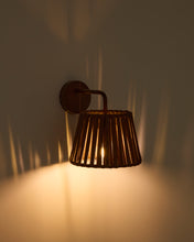 Load image into Gallery viewer, Aldet brown outdoor wall light in flat rope cord and metal - image 2