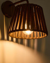 Load image into Gallery viewer, Aldet brown outdoor wall light in flat rope cord and metal - image 3