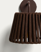 Load image into Gallery viewer, Aldet brown outdoor wall light in flat rope cord and metal - image 4
