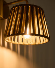Load image into Gallery viewer, Aldet beige outdoor wall light in flat rope cord and metal - image 3