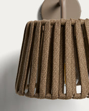 Load image into Gallery viewer, Aldet beige outdoor wall light in flat rope cord and metal - image 4