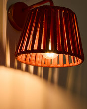 Load image into Gallery viewer, Aldet terracotta outdoor wall light in flat rope cord and metal - image 3