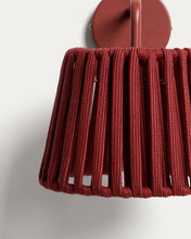 Load image into Gallery viewer, Aldet terracotta outdoor wall light in flat rope cord and metal - image 4