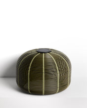 Load image into Gallery viewer, Garoina outdoor solar LED table lamp in green synthetic rattan Ø50cm