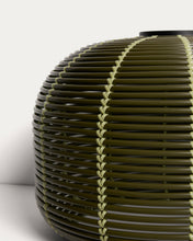 Load image into Gallery viewer, Garoina outdoor solar LED table lamp in green synthetic rattan Ø50cm - image 9