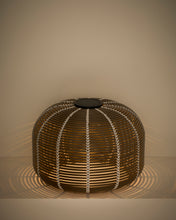 Load image into Gallery viewer, Garoina outdoor solar LED table lamp in taupe synthetic rattan Ø50cm - image 2