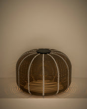 Load image into Gallery viewer, Garoina outdoor solar LED table lamp in taupe synthetic rattan Ø50cm - image 3