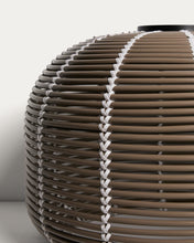 Load image into Gallery viewer, Garoina outdoor solar LED table lamp in taupe synthetic rattan Ø50cm - image 9