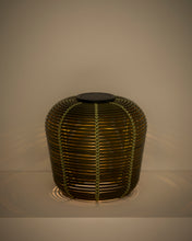 Load image into Gallery viewer, Garoina outdoor solar LED table lamp in green synthetic rattan Ø35cm - image 2