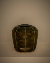 Load image into Gallery viewer, Garoina outdoor solar LED table lamp in green synthetic rattan Ø35cm - image 3