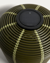 Load image into Gallery viewer, Garoina outdoor solar LED table lamp in green synthetic rattan Ø35cm - image 8