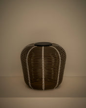 Load image into Gallery viewer, Garoina outdoor solar LED table lamp in taupe synthetic rattan Ø35cm - image 4
